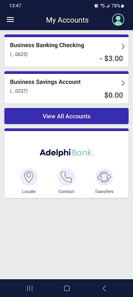 Adelphi Bank Business Screen 2