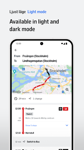 Screenshot of SL-Journey planner and tickets
