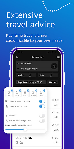 Screenshot of 9292 public transport & ticket