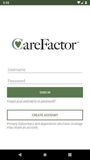 Android application CareFactor screenshort