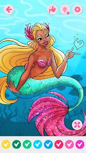 Mermaid Girls Coloring Games