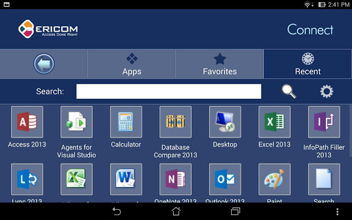 Ericom Connect Mobile Client Screen 2