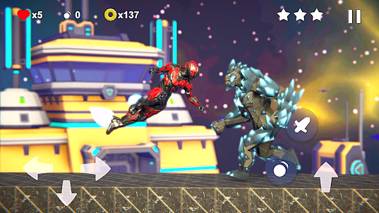 Iron Space Hero flying man 3D