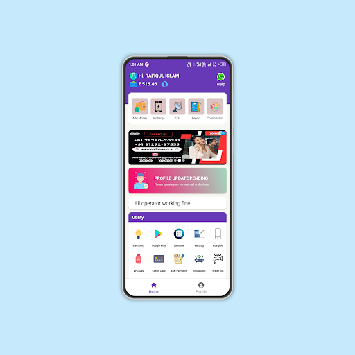 Android application OPay - Recharge commission App screenshort