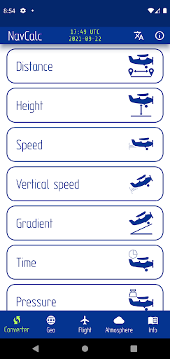 Android application NavCalc screenshort