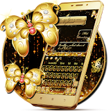 SMS Gold Butterfly Shining Keyboard Theme icon