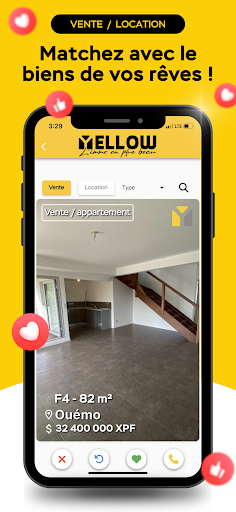 Android application Yellow Immobilier screenshort