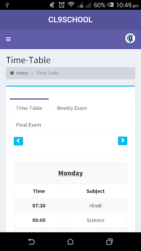 cl9schoolapp Screen 2