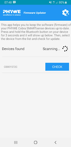 Android application PHYWE Firmware Updater screenshort