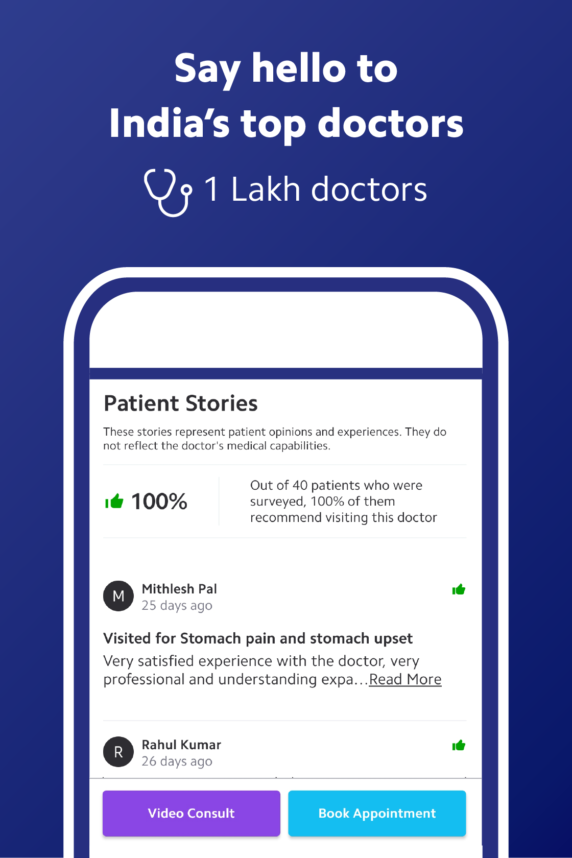 Android application Practo: Online Doctor Consultations & Appointments screenshort