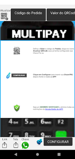 Android application MultiPay PixVenda screenshort