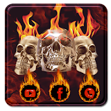 flaming  skeleton theme icon