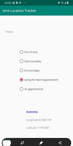 Android application eHA Locate Beta screenshort