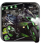 Cover Image of ダウンロード Black Motorbike Keyboard Theme 10001004 APK