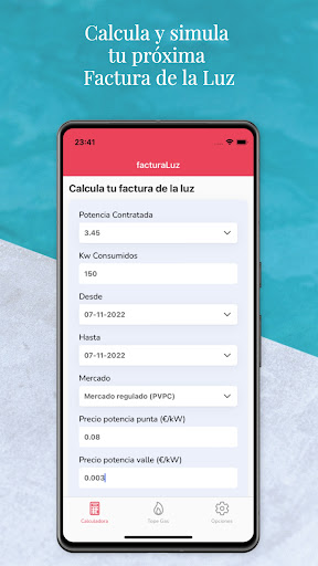 Android application Calculadora Factura de la Luz screenshort
