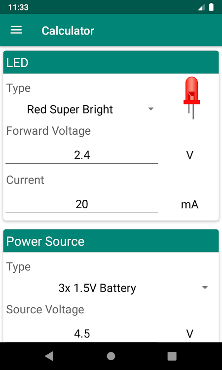 LED Resistor - Calculator - 1.0 - (Android)