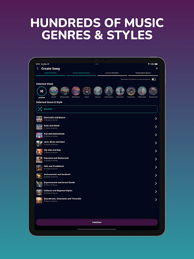 MusicTune AI - Song Generator Screenshot