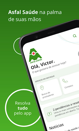 Android application Asfal-Saúde screenshort