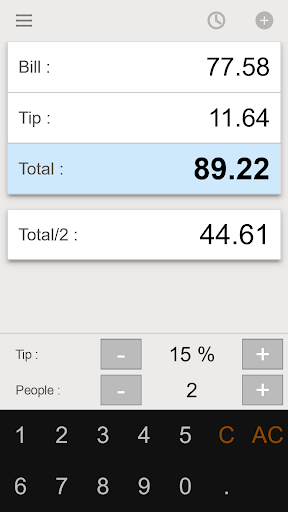 Screenshot of Tip Calculator - Split Bill