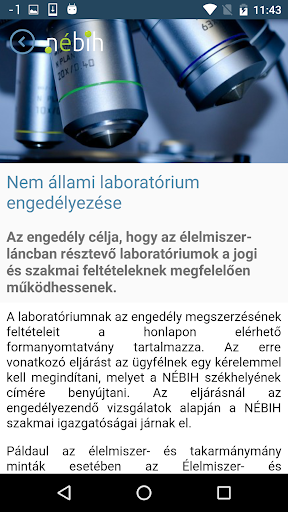 NÉBIH Információs modul Screen 3