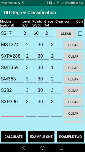 OU Degree Classification Calcu Screenshot 1 - AppWisp.com
