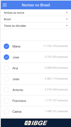 Nomes no Brasil Screen 2