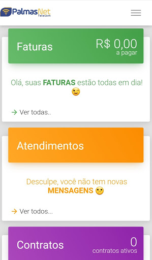 Android application Central do Assinante PalmasNet screenshort