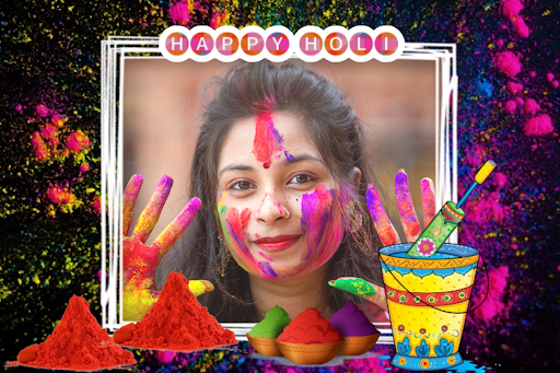 Android application Happy Holi Photo Frame 2025 screenshort
