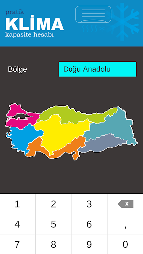 Android application pratik KLİMA hesabı screenshort