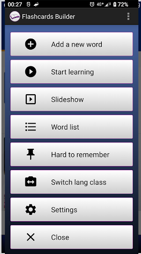 Android application Flashcards Widget screenshort