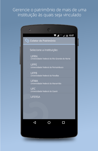 Android application Coletor de Patrimônio screenshort