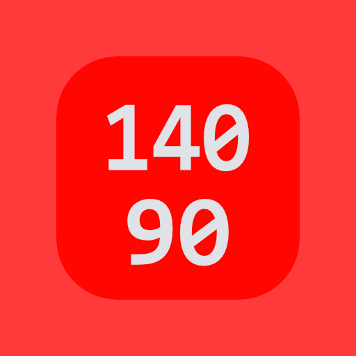 高血圧 最高血圧140 最低血圧90以上は赤色の文字で表示 logo