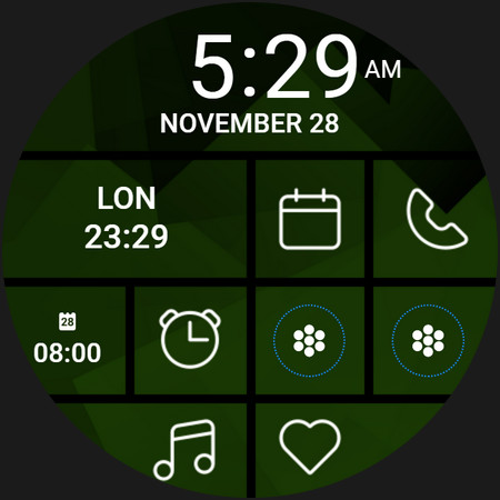 Green Black Tile Watch Face