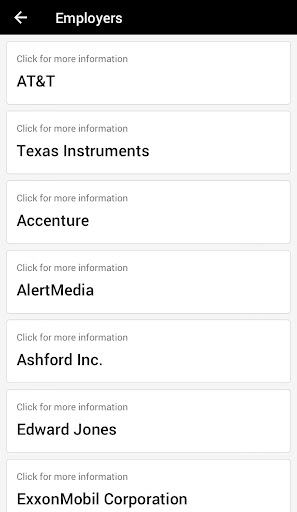 UT MBA Career Connections Screen 2