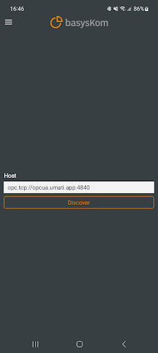 Android application basysKom OPC UA Browser screenshort