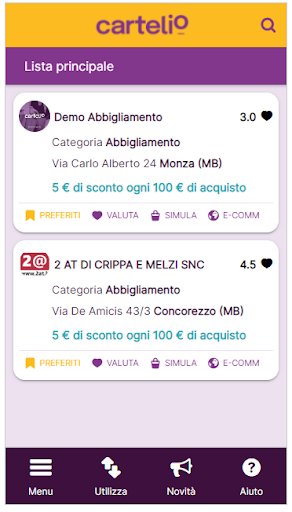 Android application Cartelio screenshort