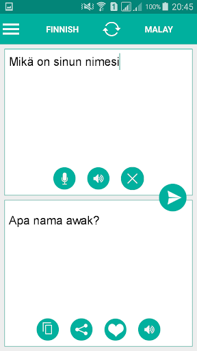 Finnish Malay Translator Screen 2