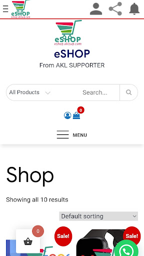 eSHOP - AKL SUPPORTER Screen 2