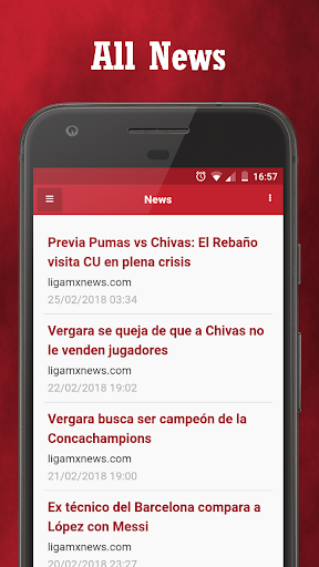 Android application Guadalajara Club News screenshort