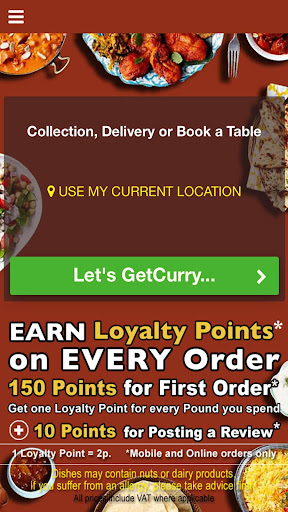 Android application GetCurry screenshort