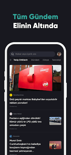 Android application Popil: Son Dakika Haber screenshort