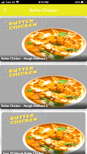 Android application Butter Chicken Recipe screenshort