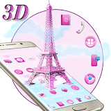 3D Pink Paris Eiffel Tower icon