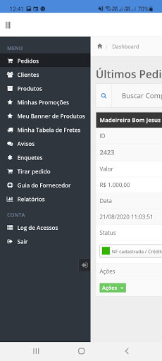 Android application Rede Granteck Fornecedor screenshort