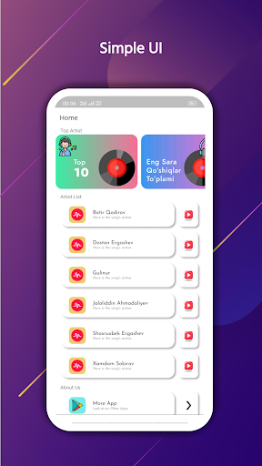 Android application Uzbek Eng Sara Qoshiqlar |2024 screenshort