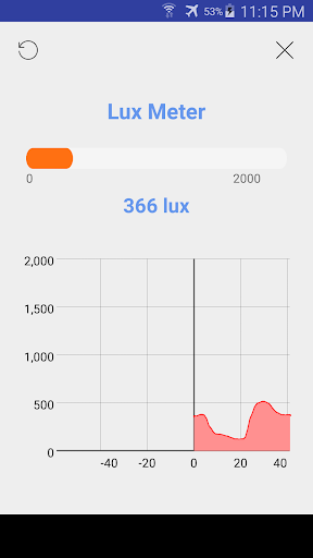 Lux Meter, Light Meter Screen 2