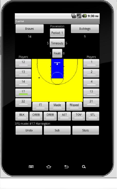 Android application Basketball Scorebook & Charts screenshort