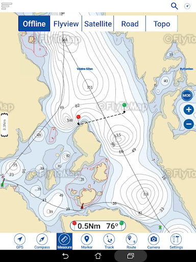 Stora Le sjö Offline GPS Karta
