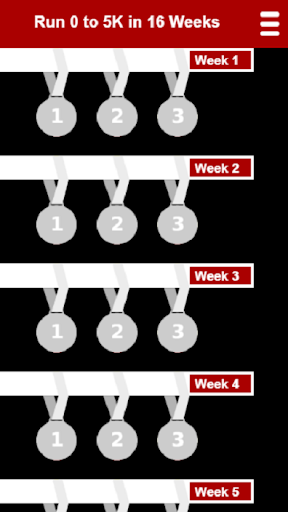 Run 0 to 5K in 16 Weeks Screen 2