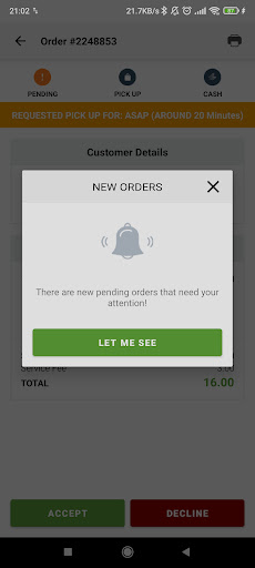 Merchant App: Shrewsbury Eats Screen 3